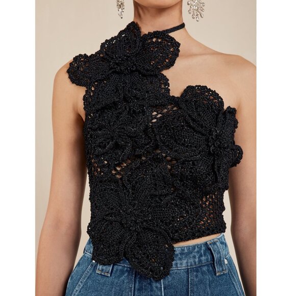 CULT GAIA NAZANIN CROCHET TOP. SIZE S NEW - Picture 8 of 11